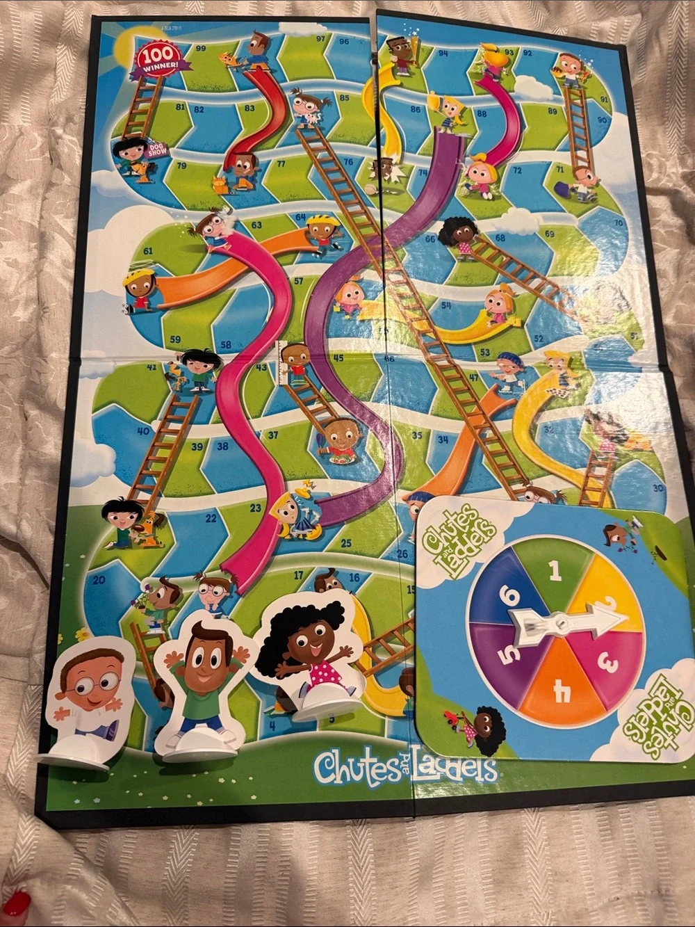 Chutes & Ladders Kids Board Game with Colorful Spinner